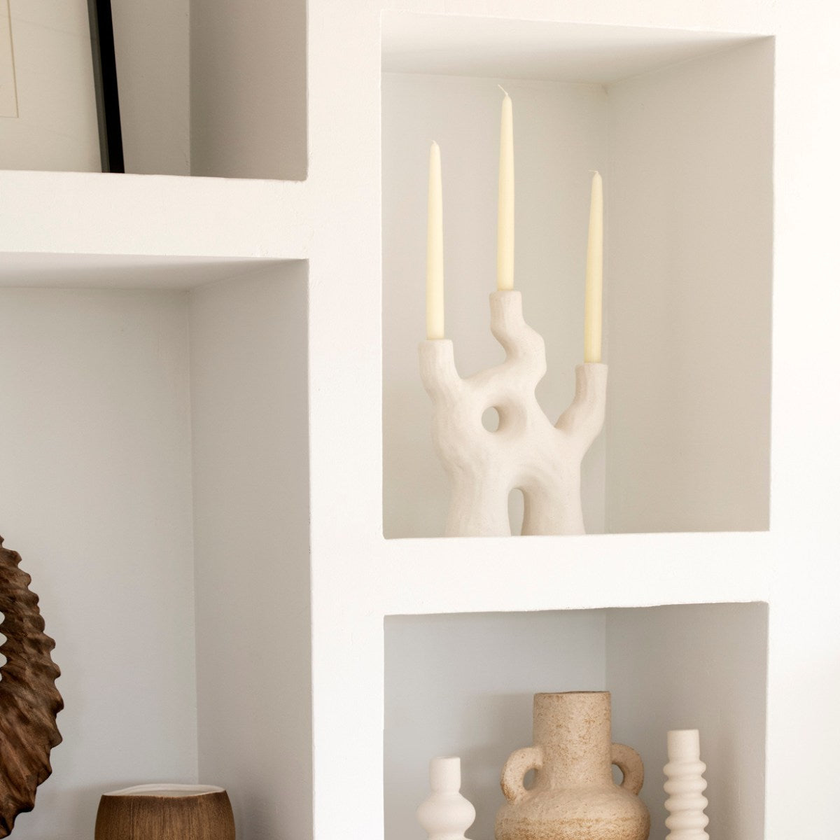 Candelabro decorativo de cerámica
