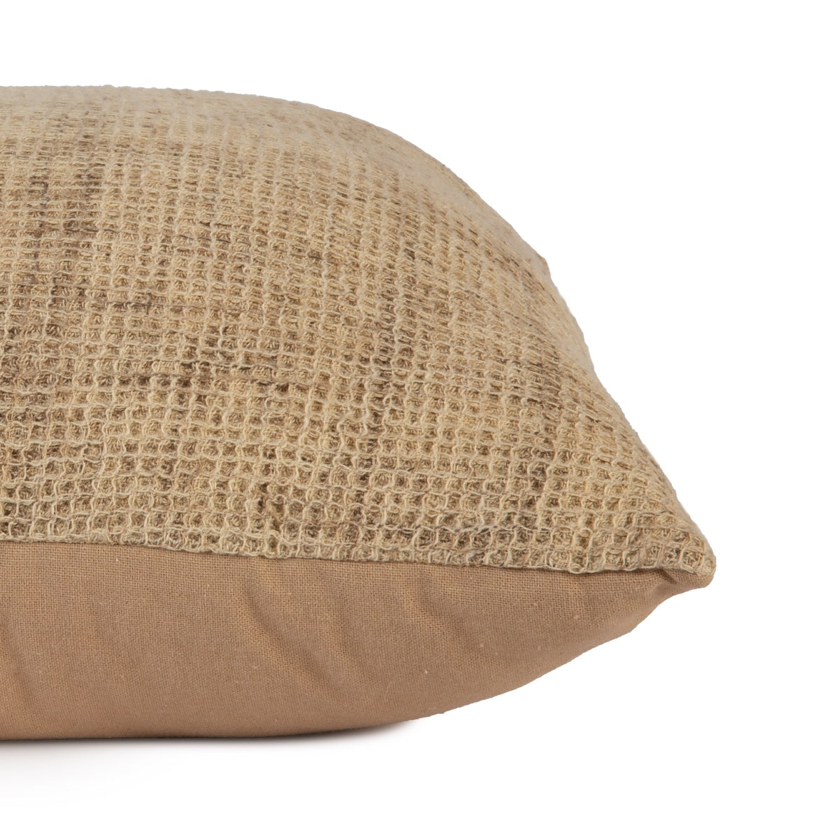Cojín de algodón beige Waffle 50x50