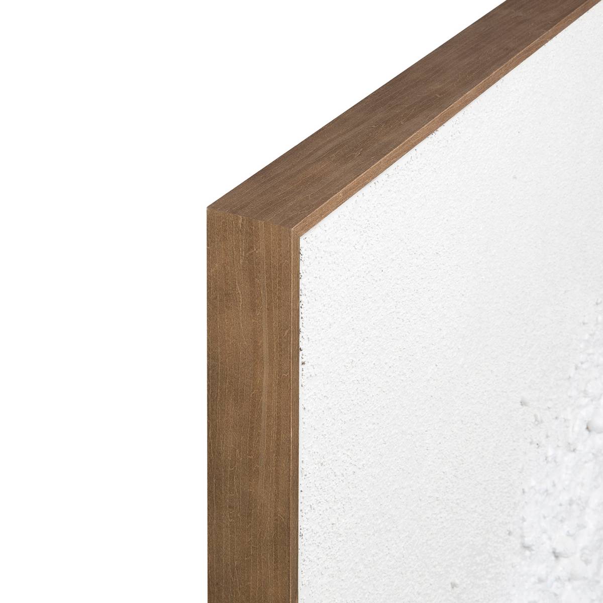 Detalle del marco de madera del cuadro abstracto Cairo
