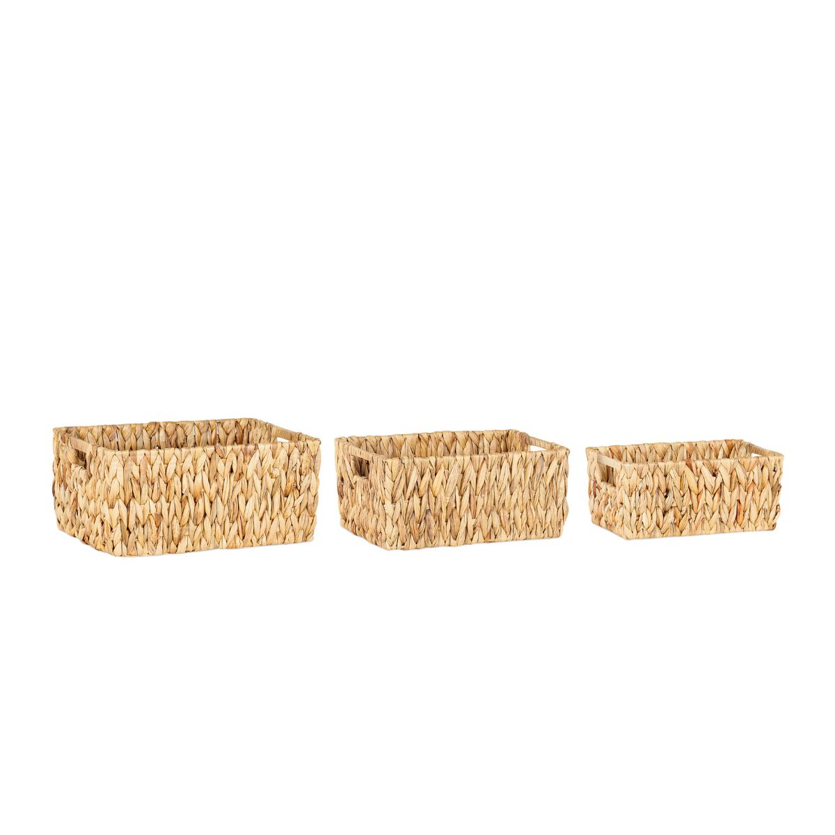 Set de 3 cestas de fibra natural trenzada