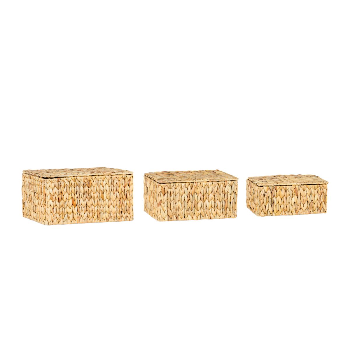 Set de 3 cajas de fibra natural trenzada