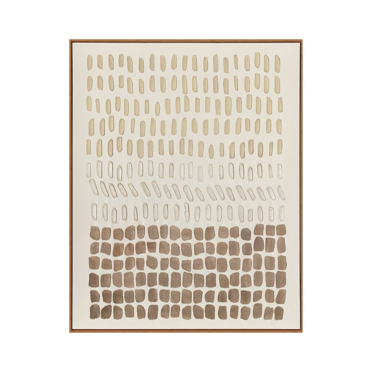 Cuadro abstracto Lusaka con patrón en tonos naturales y diseño contemporáneo