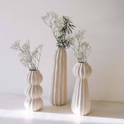 Jarrón decorativo de gres Kaduna blanco 48,5 cm