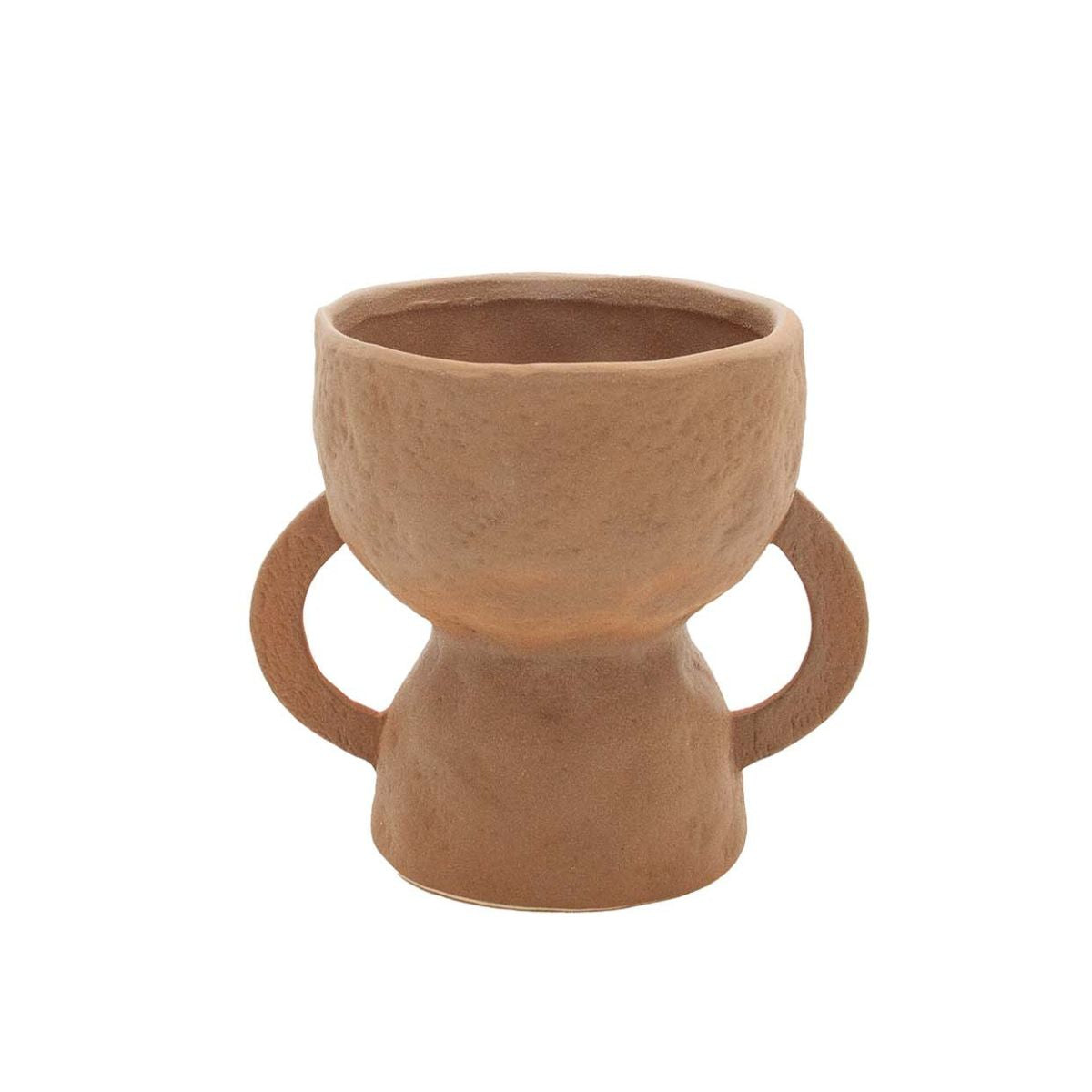 Jarrón de cerámica marrón trofeo