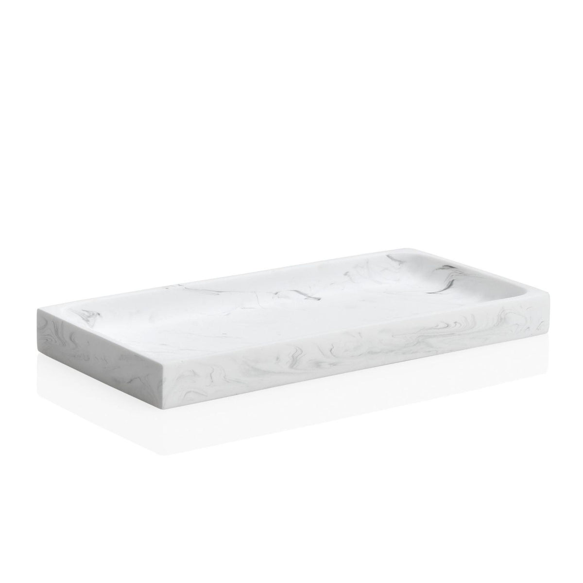 Bandeja de cuarto de baño de mármol blanca