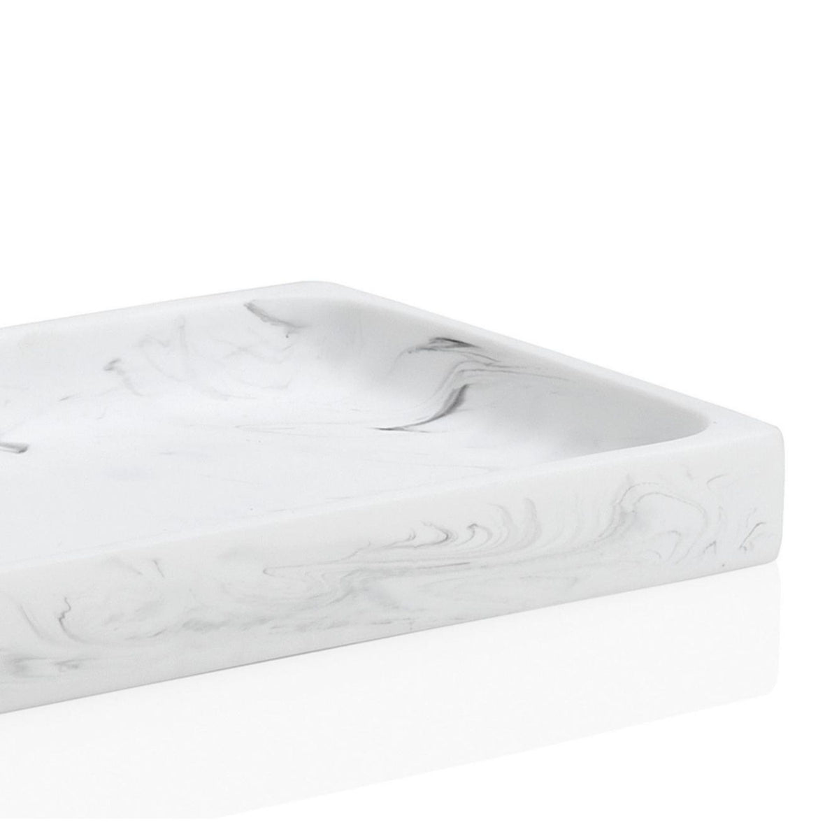 Bandeja de cuarto de baño de mármol blanca
