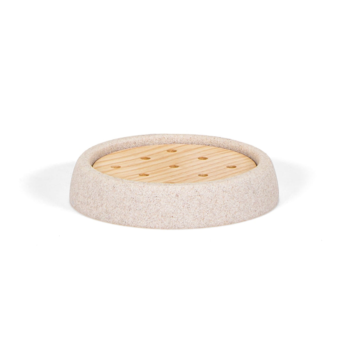 Jabonera de baño beige de arenisca