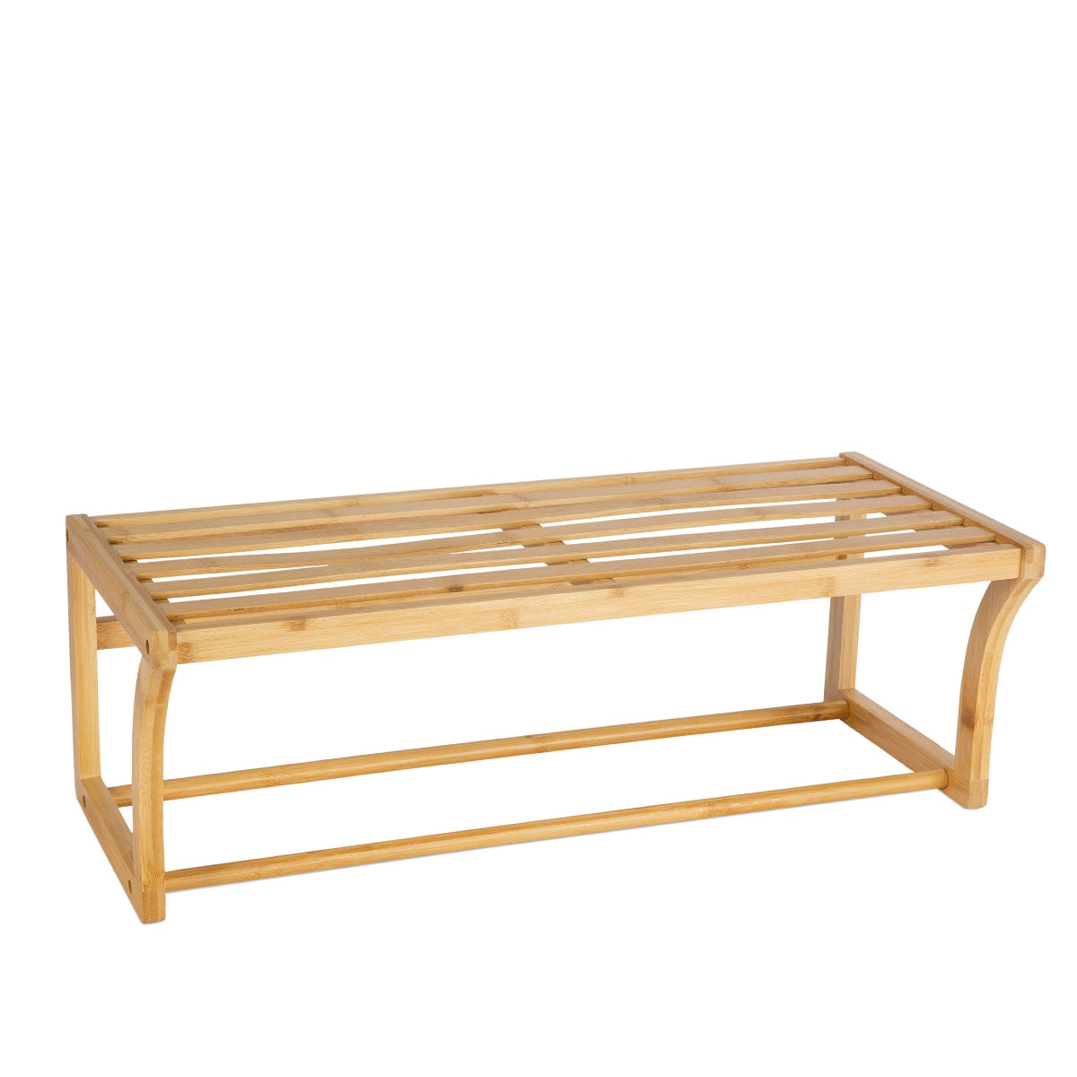 Toallero estante de baño marrón moderno de bambú