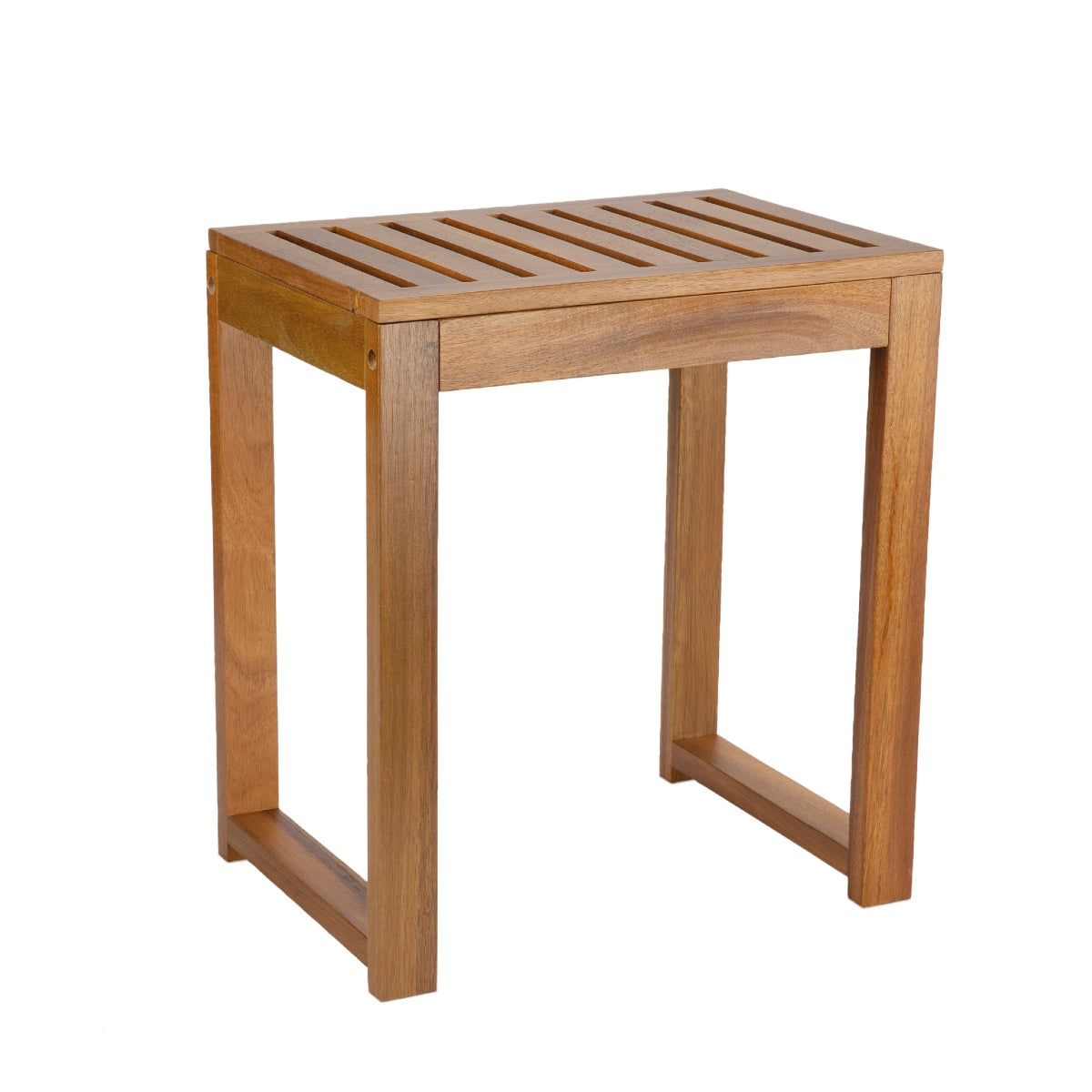 Taburete de baño de madera rústico