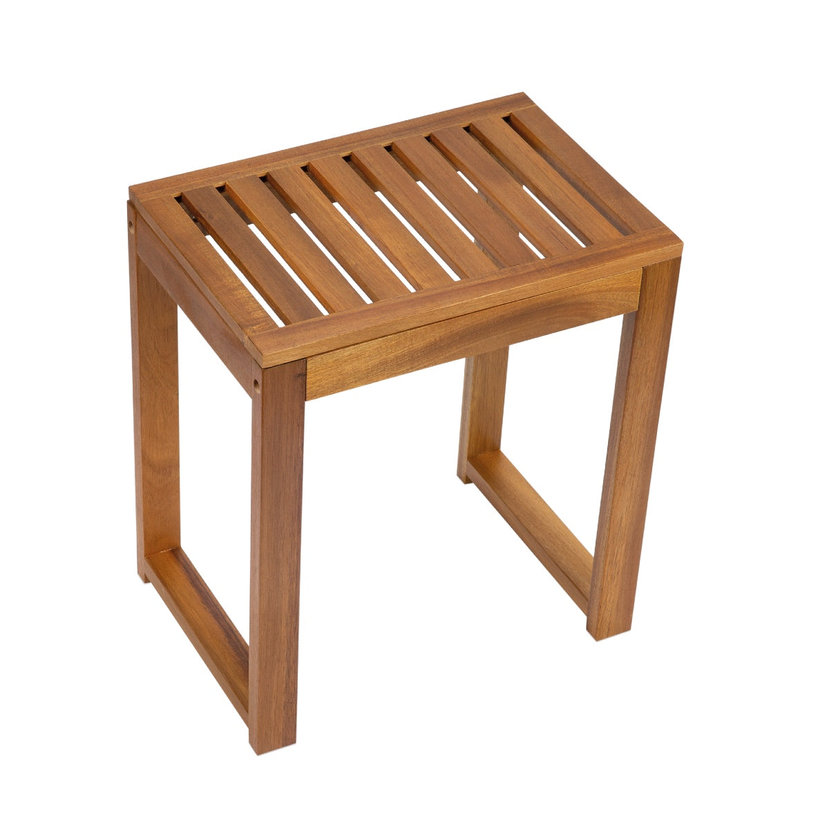 Taburete de baño de madera rústico