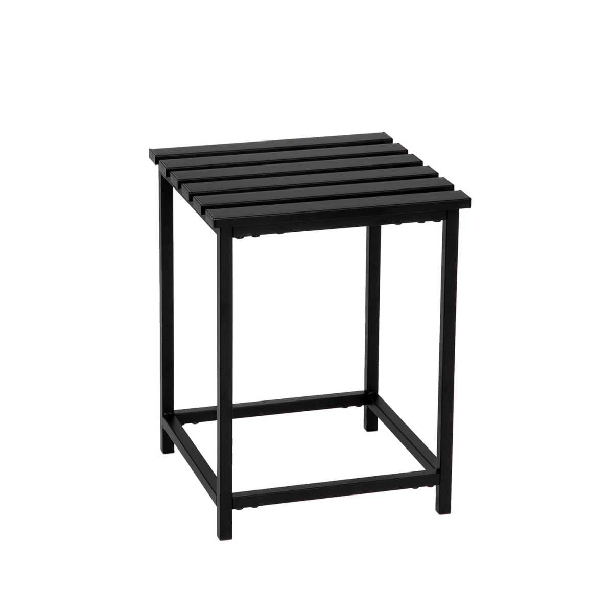 Taburete de baño negro de metal