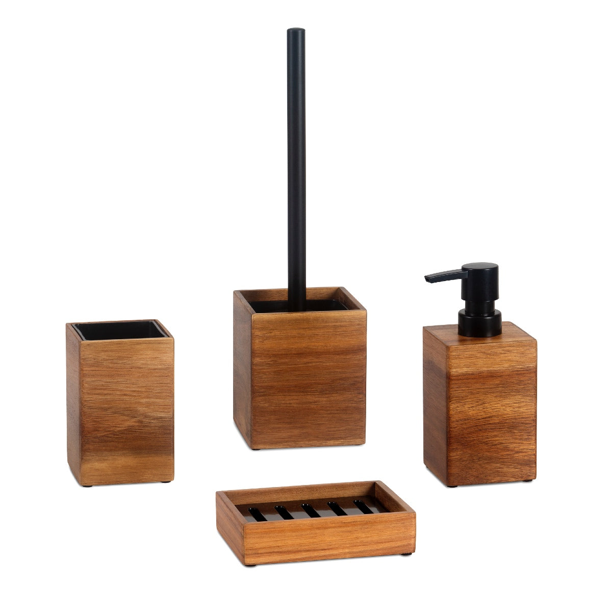Dispensador de baño de madera natural