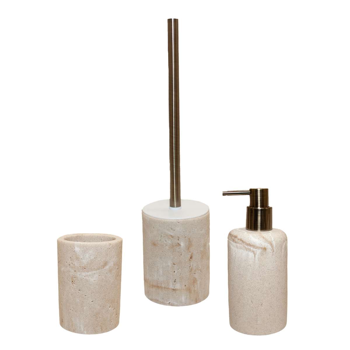Conjunto accesorios de baño acabado mármol