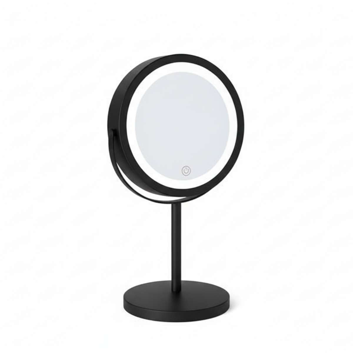Espejo de aumento negro con luz led