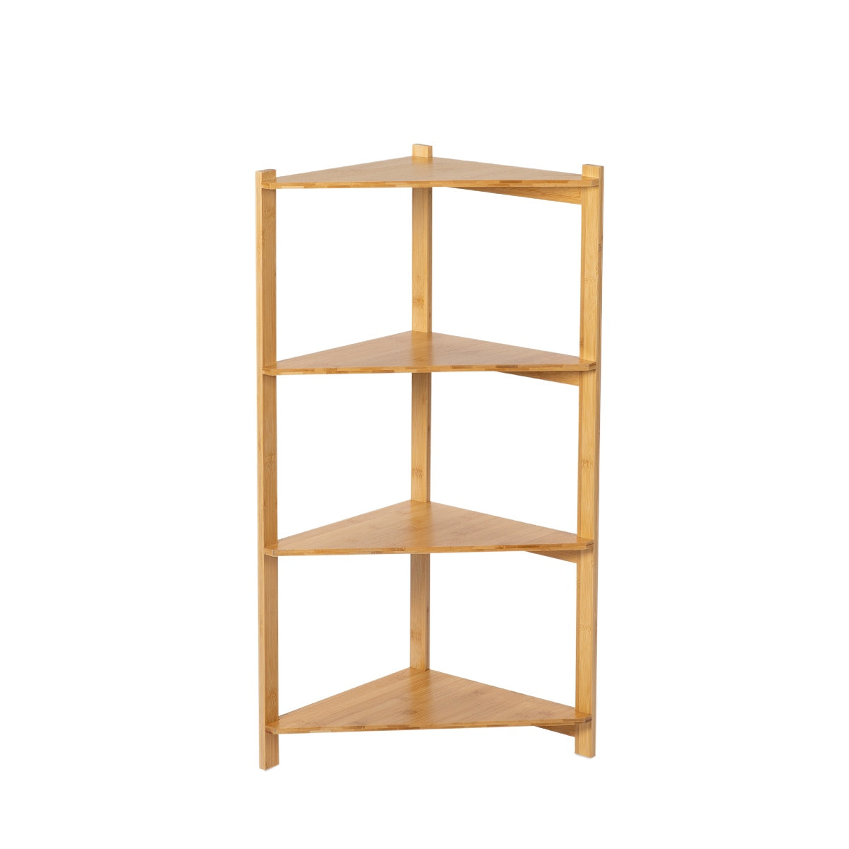 Estantería rinconera de bambú beige nórdica