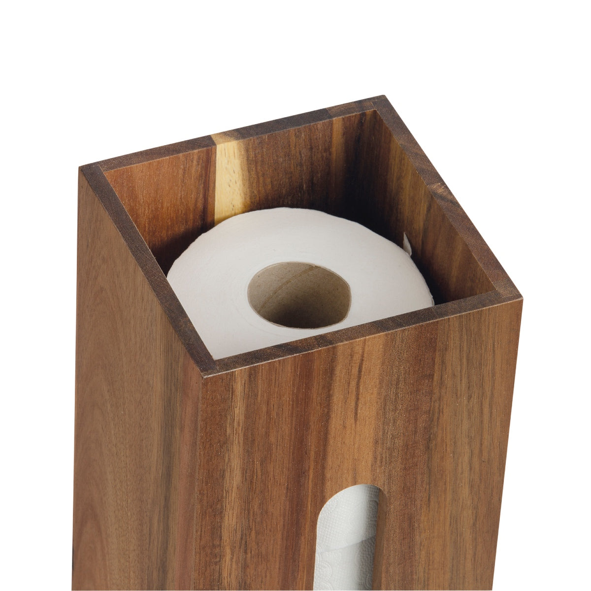 Portarrollos para recambios de papel WC de madera