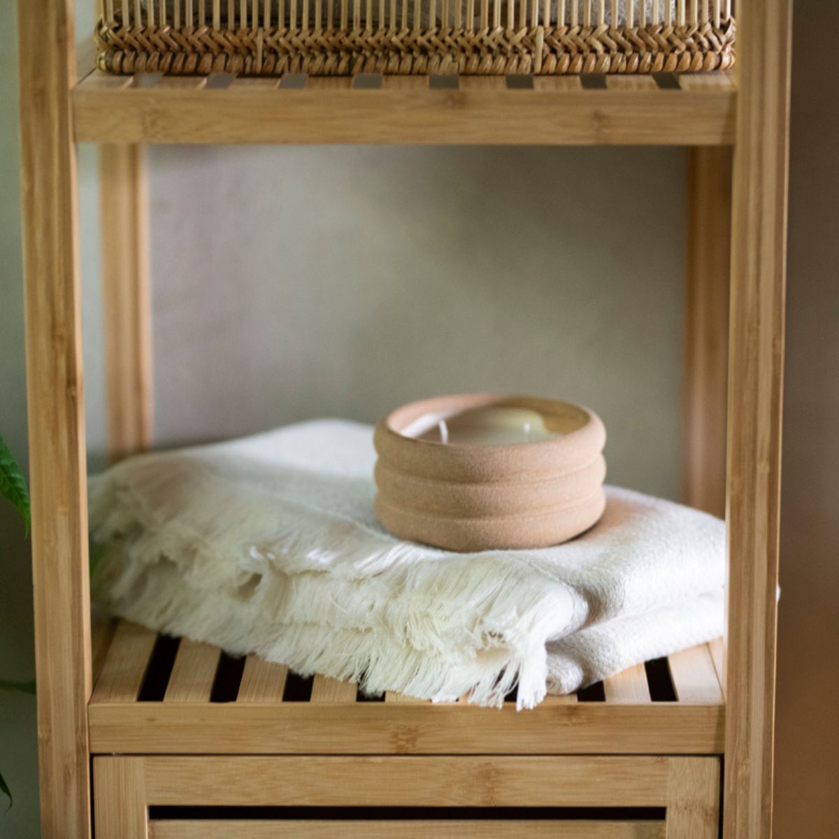 Armario de baño de bambú nórdico 140 cm