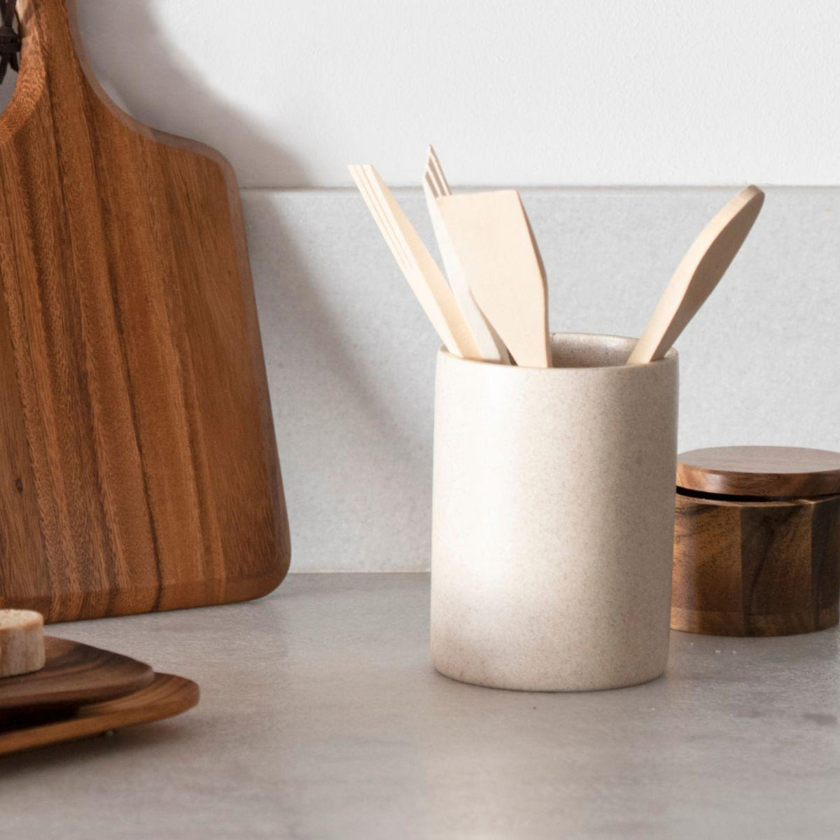 Porta utensilios de cocina blanco nórdico