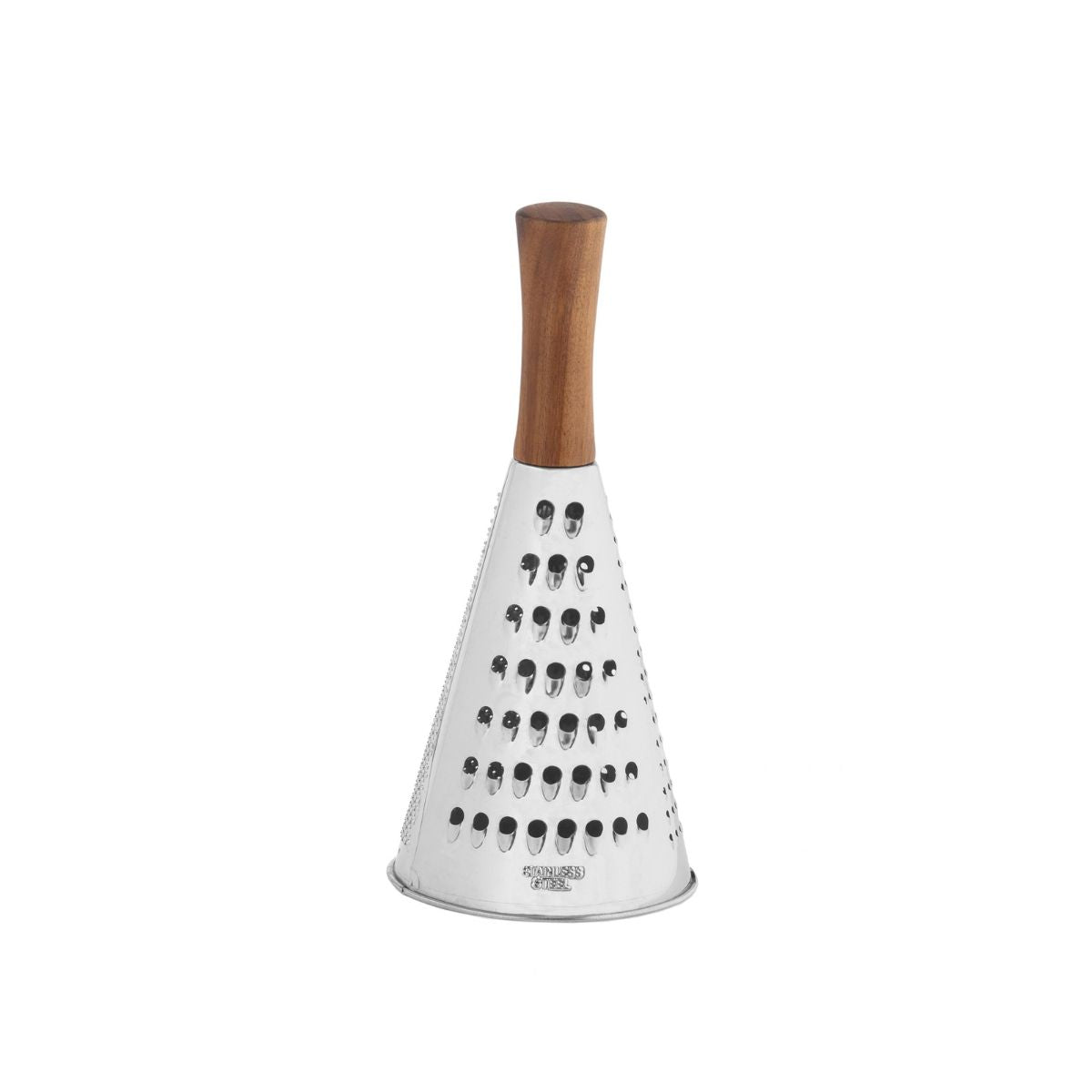 Rallador de Queso Cónico de Acero Inoxidable y Madera de Acacia