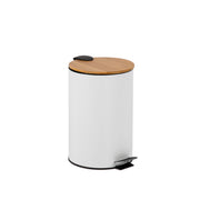 Cubo de basura para cocina de metal blanco nórdico