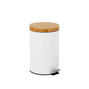 Cubo de basura para cocina de metal blanco