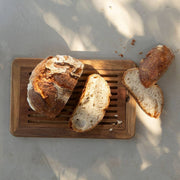 Ambiente tabla de cortar pan de madera
