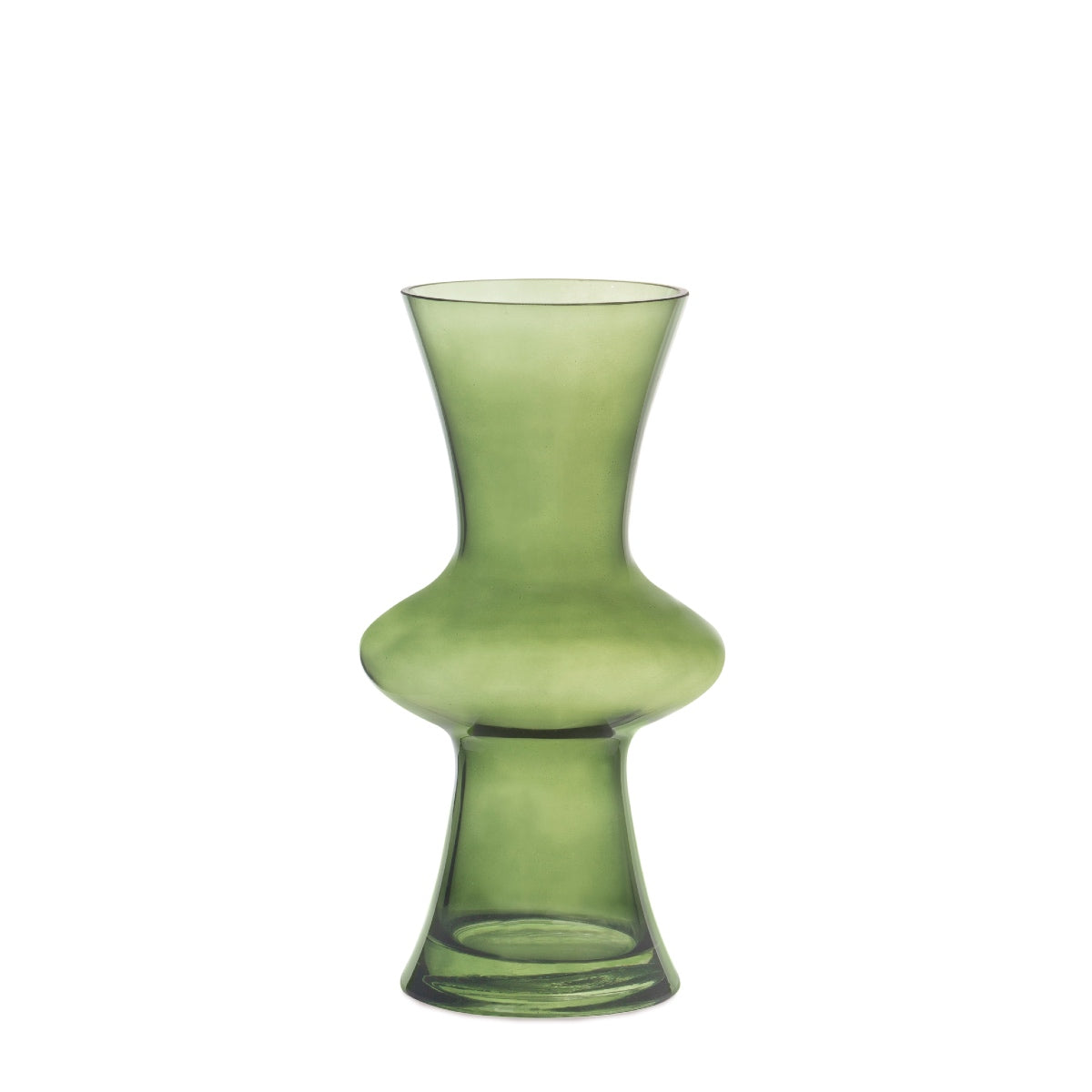Jarrón decorativo clásico de cristal verde 25cm