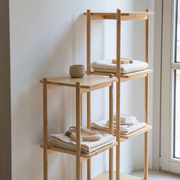 Estantería de baño de bambú con 4 estantes