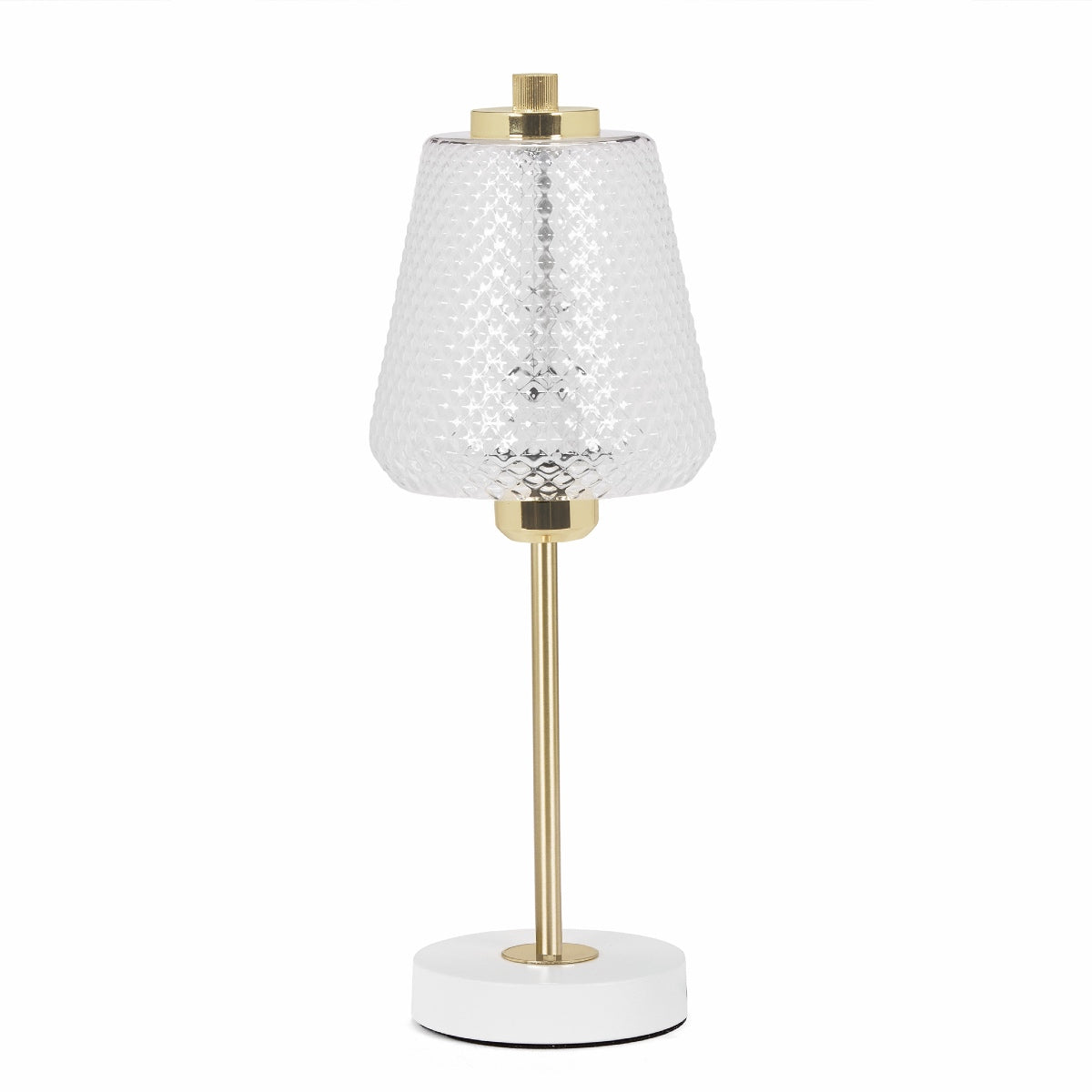 Lámpara de mesa clásica de cristal dorada