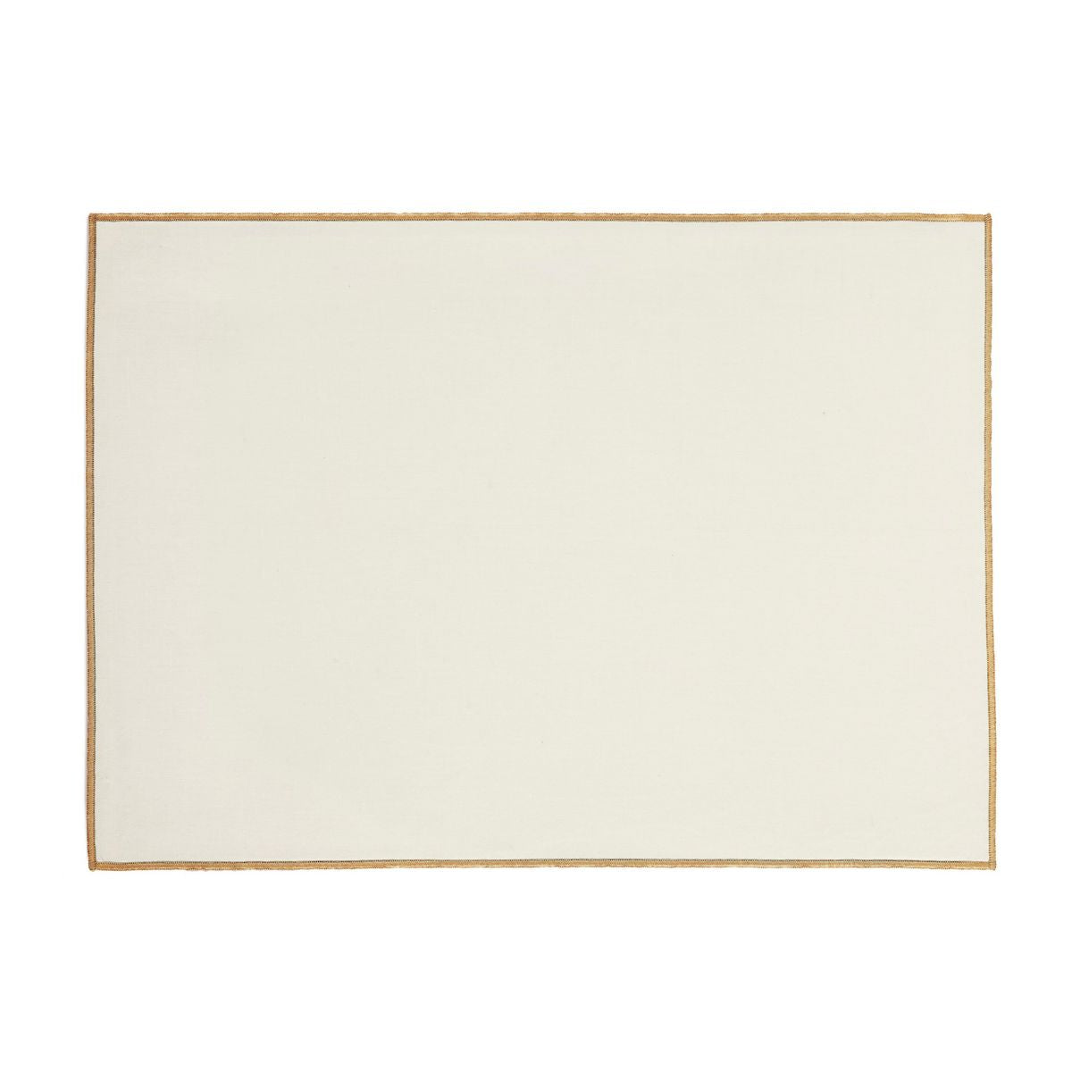 Set 2 manteles individuales blancos de lino con ribete