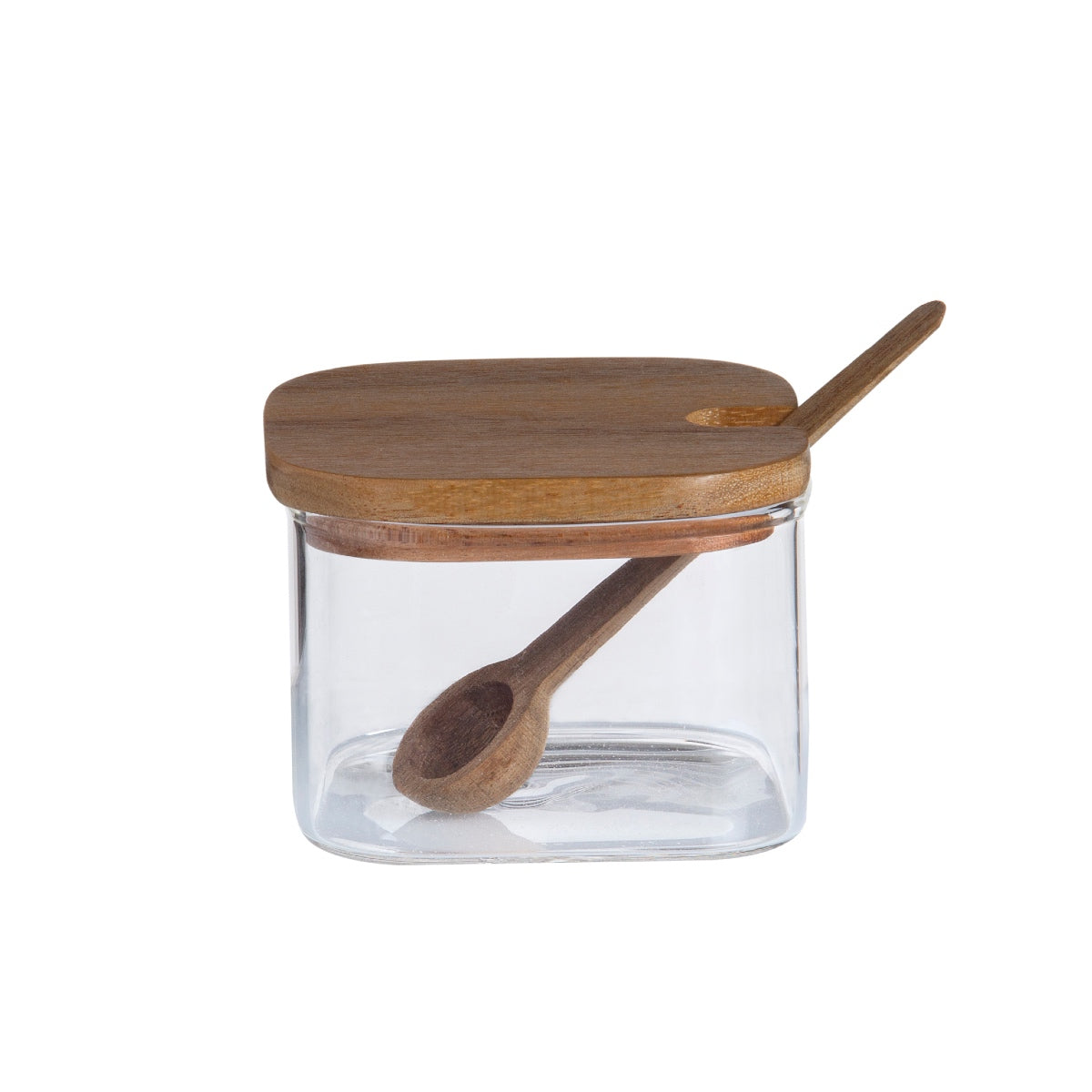 Tarros de cristal y madera natural