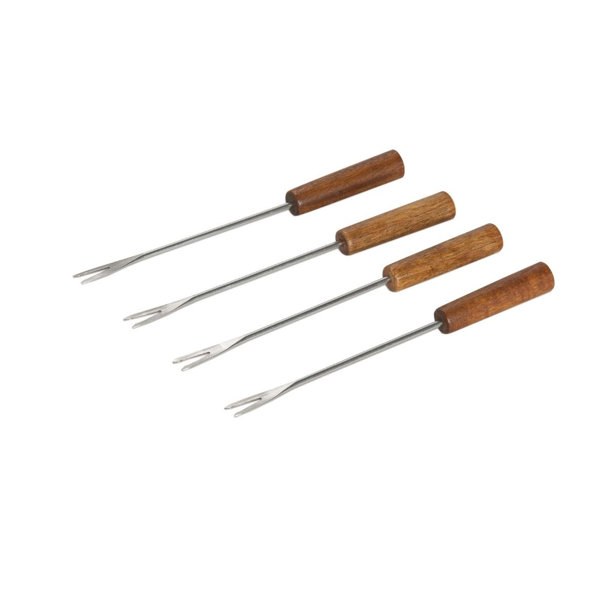 Fondue giratoria de porcelana y acacia de 4 piezas
