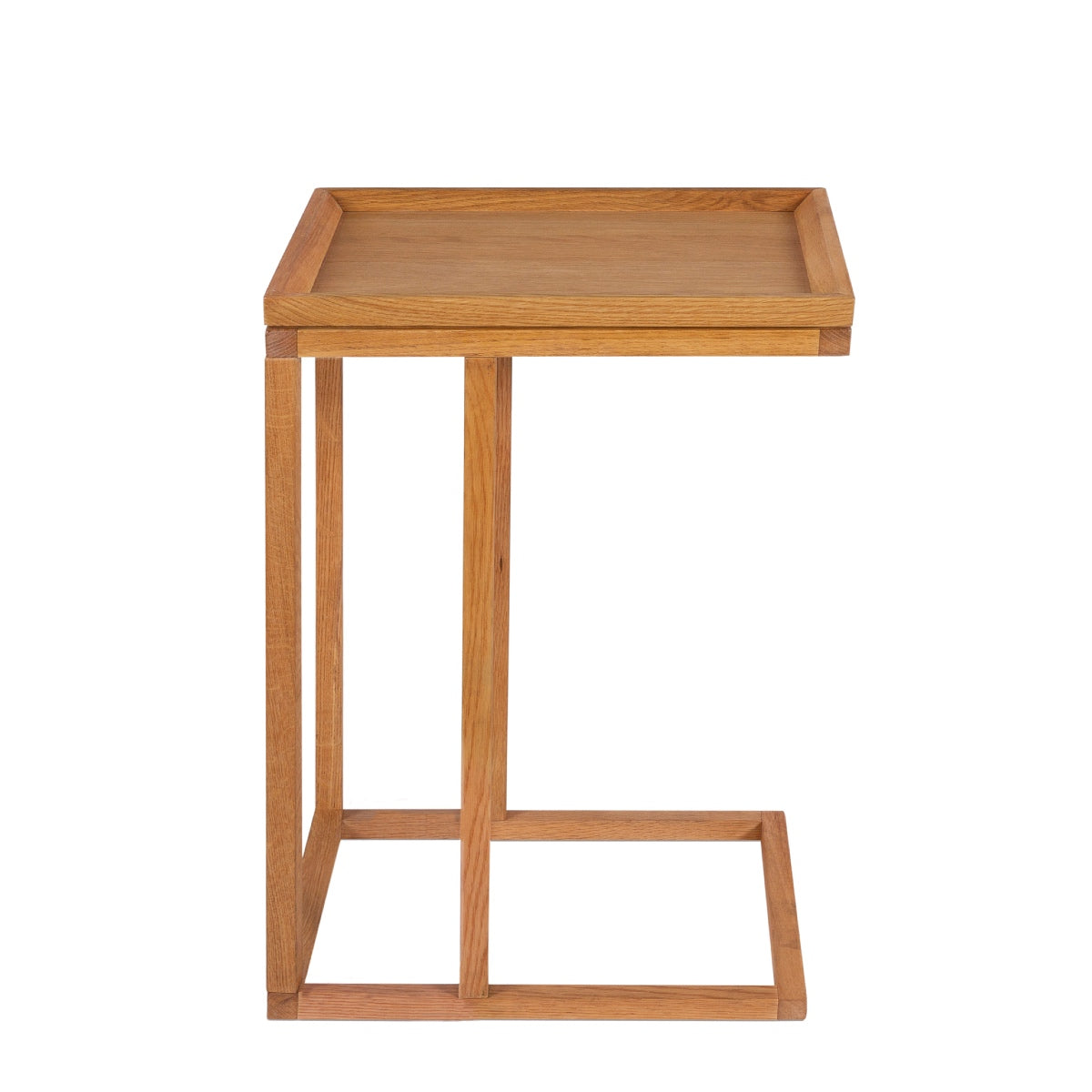Mesa auxiliar para sofá de madera de roble