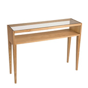 Consola de madera de fresno y vidrio 100 cm