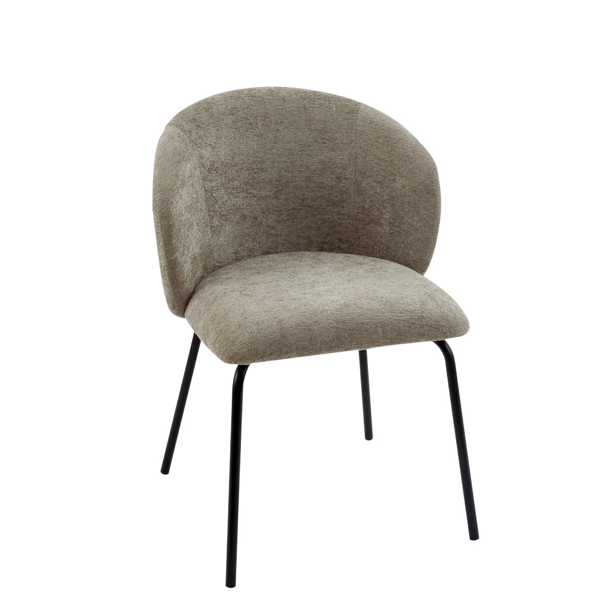 Silla de comedor tapizada beige Lina
