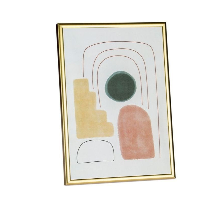 Cuadro abstracto moderno de metal dorado 21X30