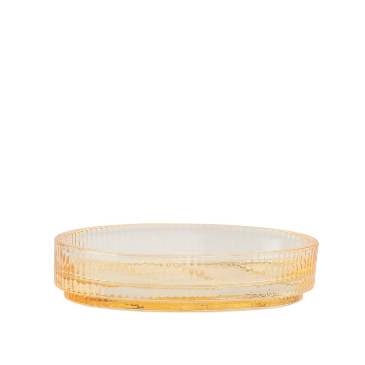Jabonera de baño amarilla de cristal vintage